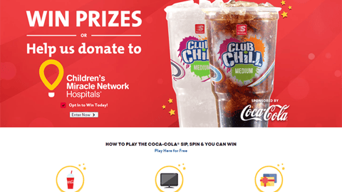 Speedway Coca-Cola 'Sip & Share Giveaway' Web Page
